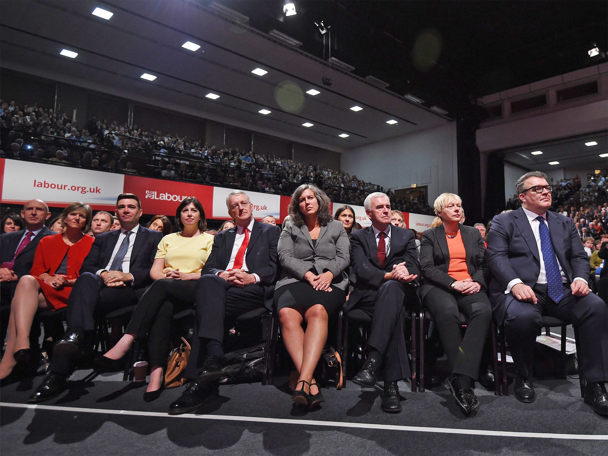 &#13;
Shadow cabinet members had a front row seat to watch their new leader deliver his keynote speech &#13;