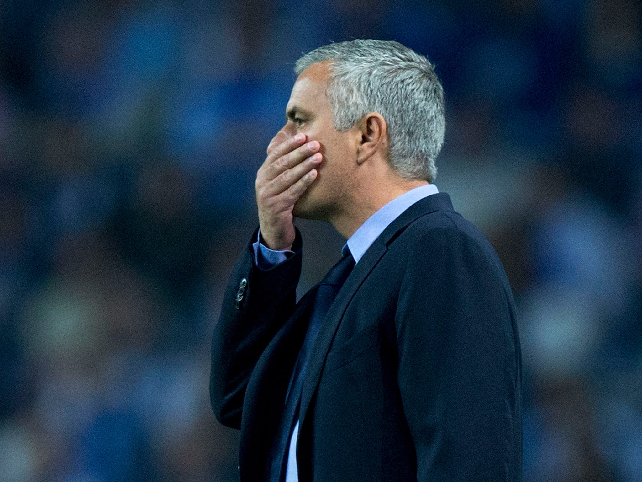 Jose Mourinho looks on as his side fall to defeat