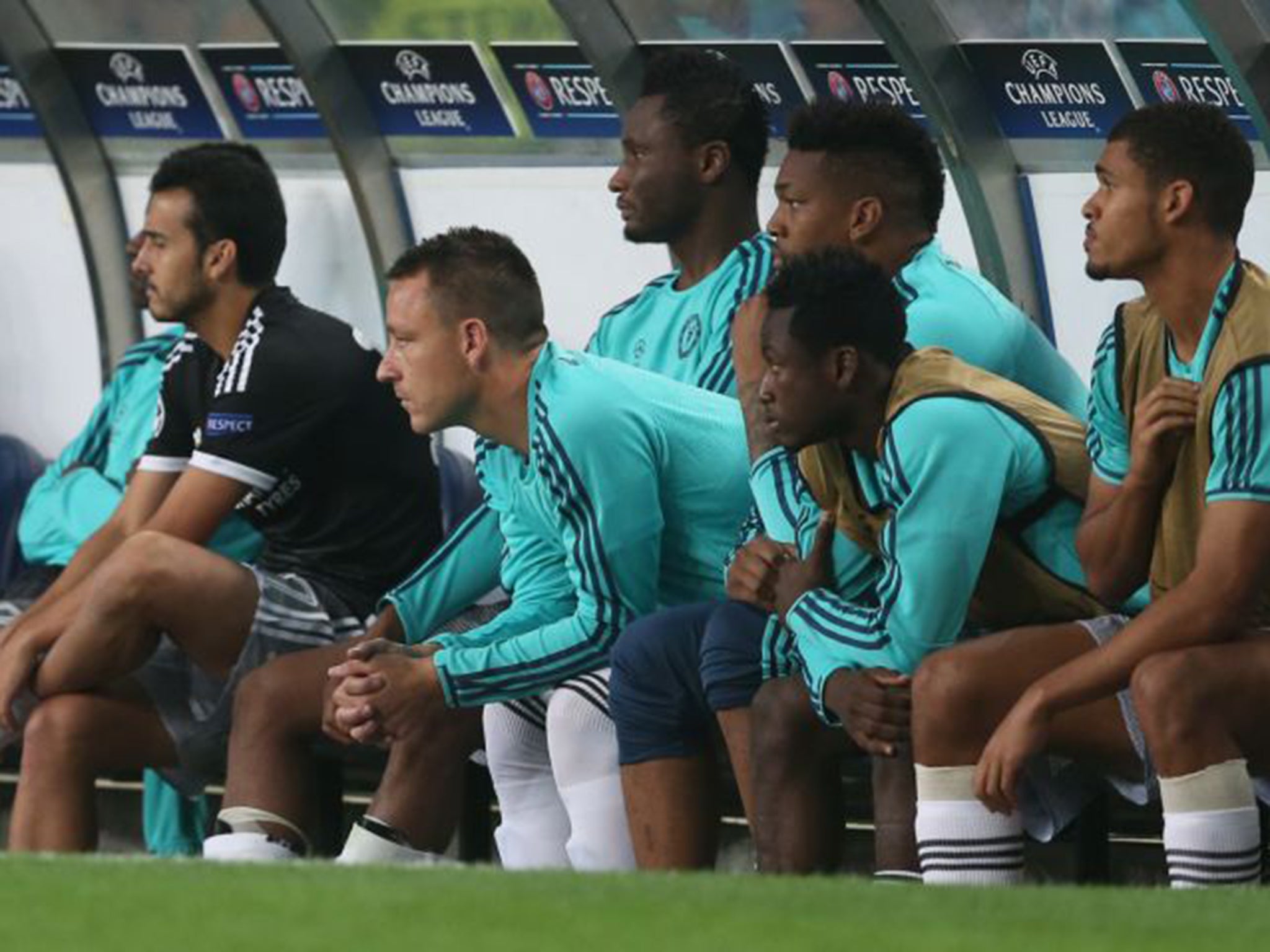 John Terry sits on the bench against Porto
