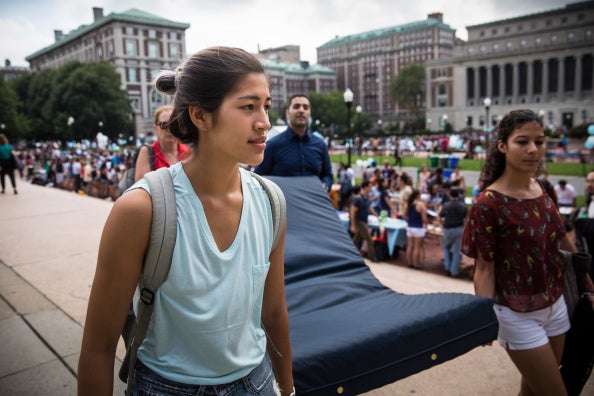 The film highlights the #CarryThatWeight campaign which saw Columbia University student, Emma Sulkowicz, carry a mattress around campus in protest of the university's lack of action after she reported being raped during her second year