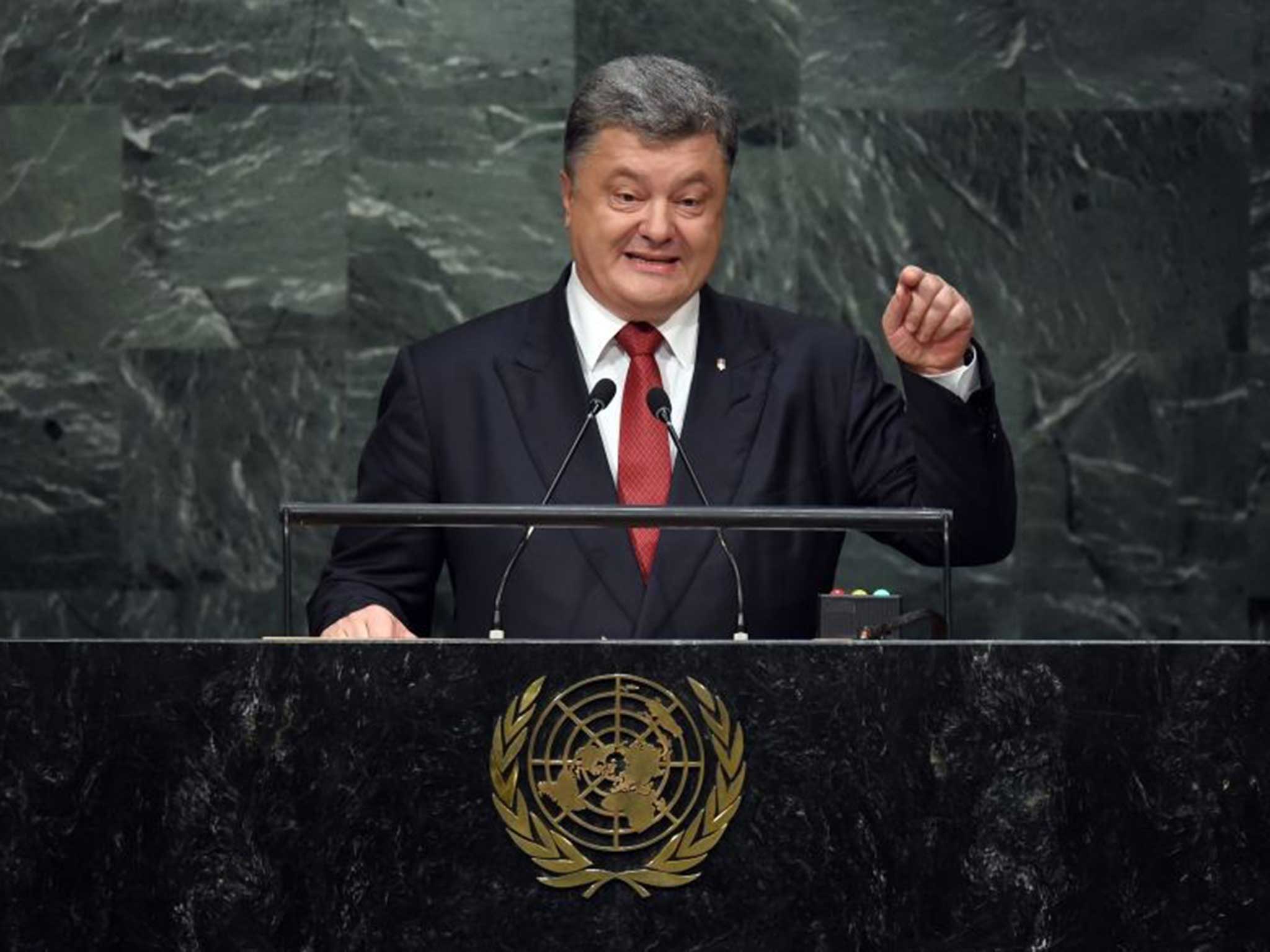 Poroshenko's remarks come as Russia launches air strikes in Syria