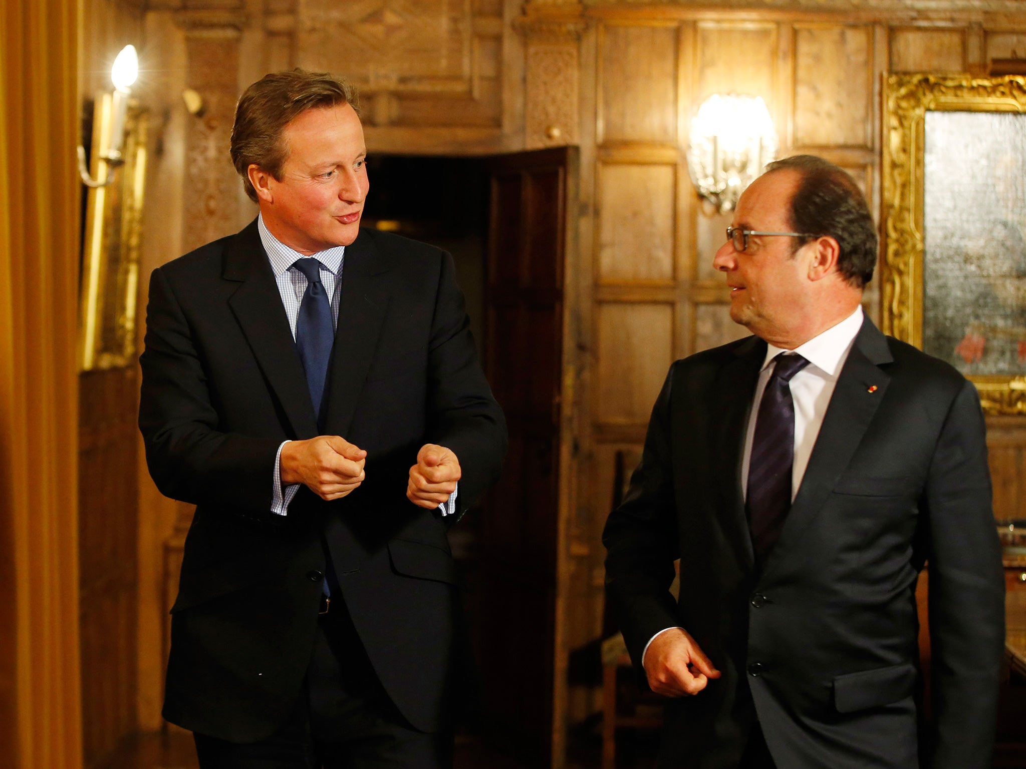 Cameron 's counterpart Francois Hollande has overseen French airstrikes