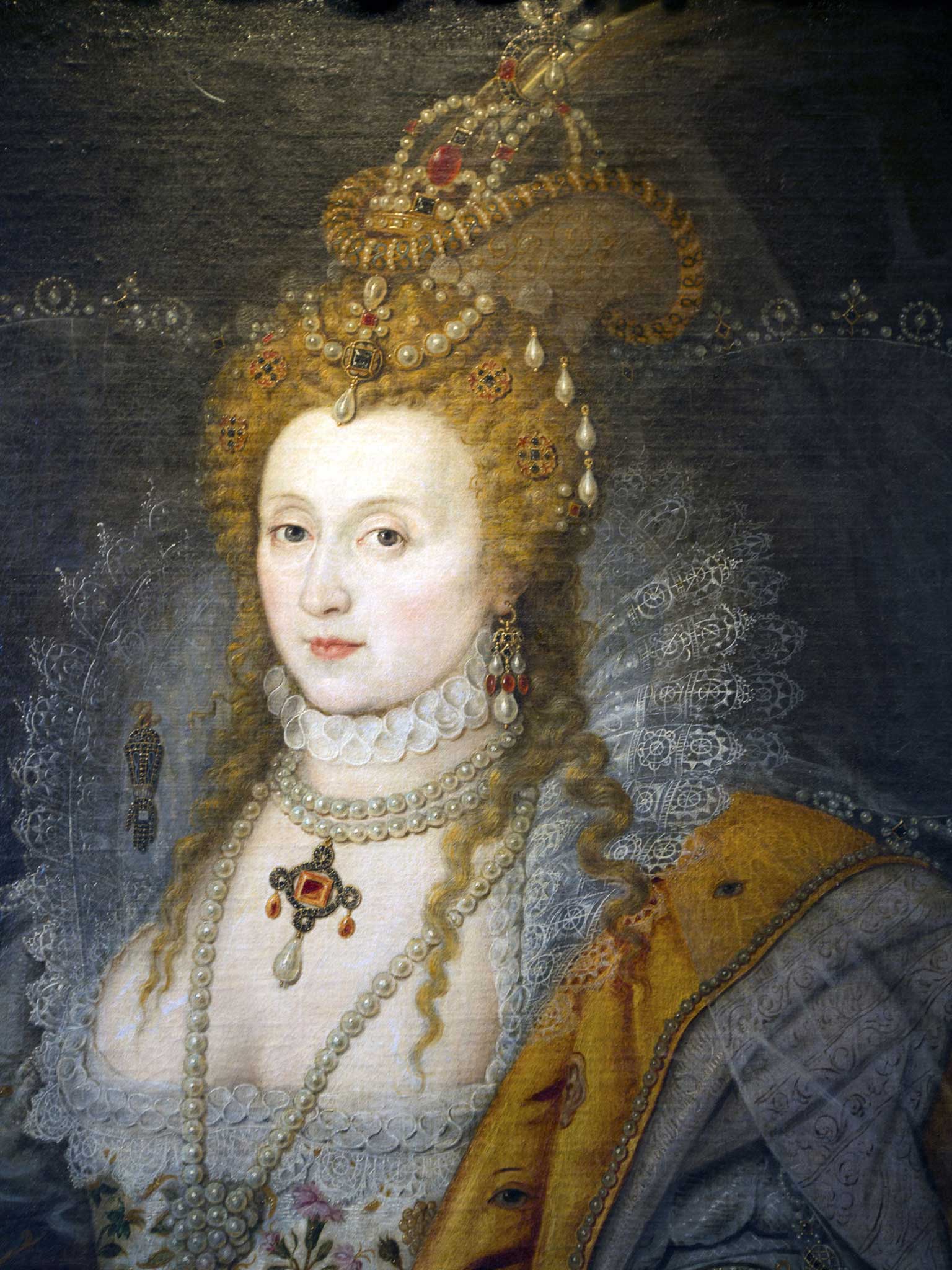 A portrait of Queen Elizabeth I attributed to Isaac Oliver, Hatfield House