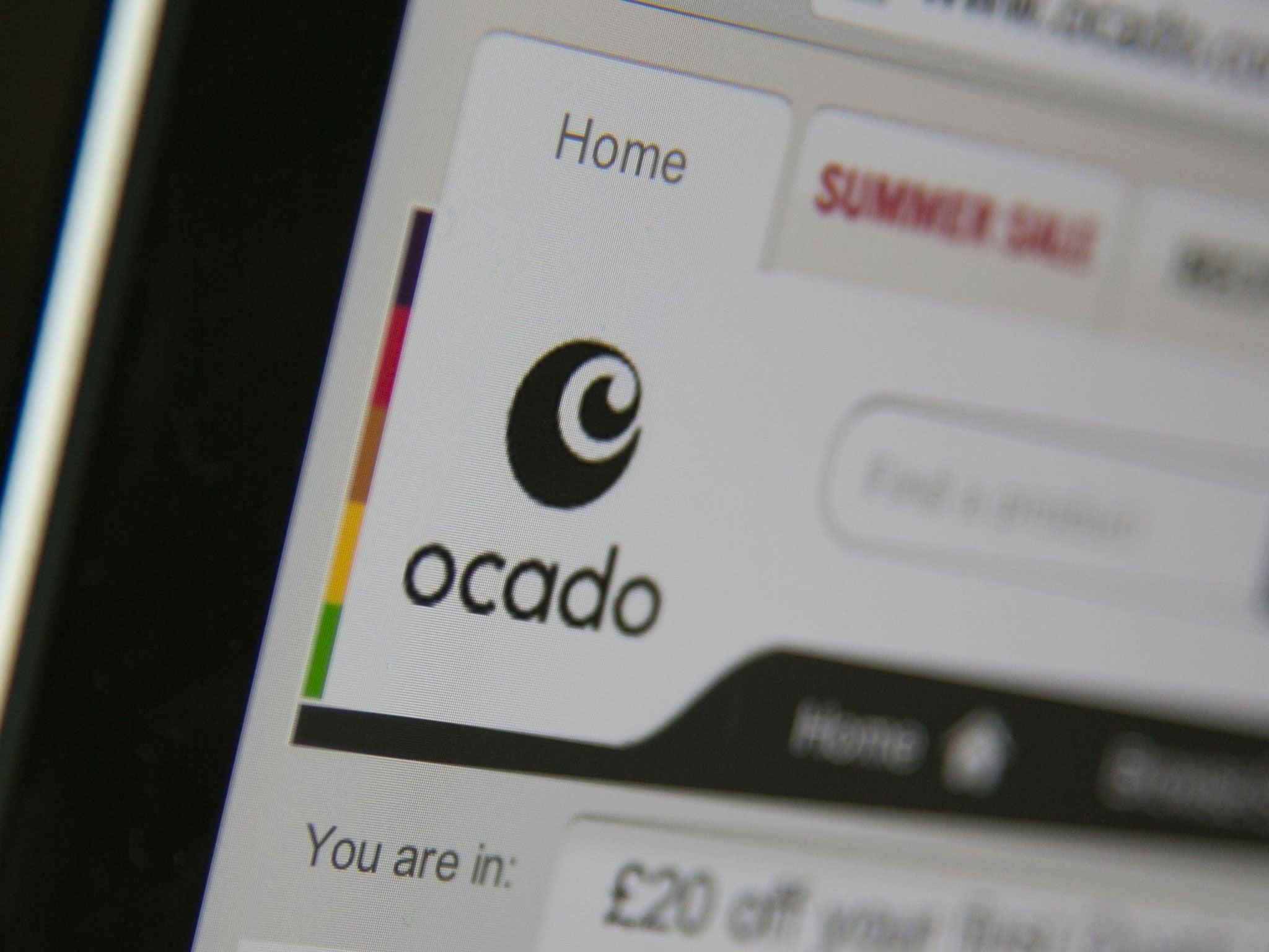 The Ocado website