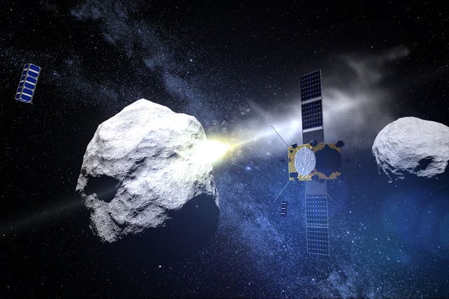 The ESA's AIM watches the impact as the asteroid is knocked off course