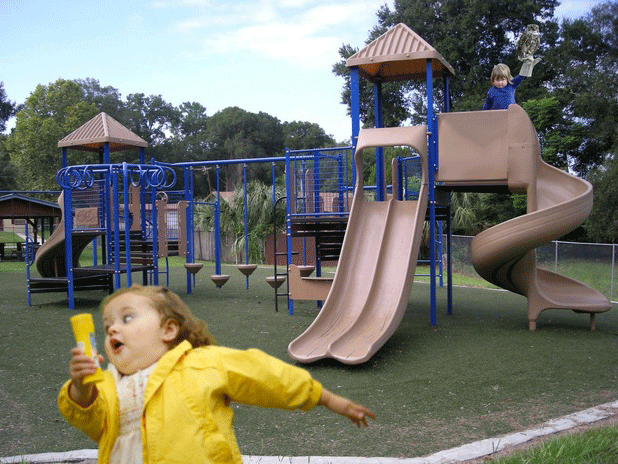 In charge in the playground