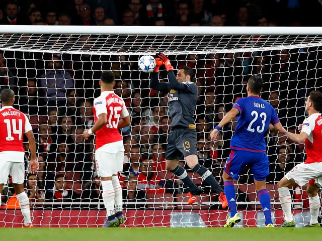 David Ospina scores an own goal for Arsenal