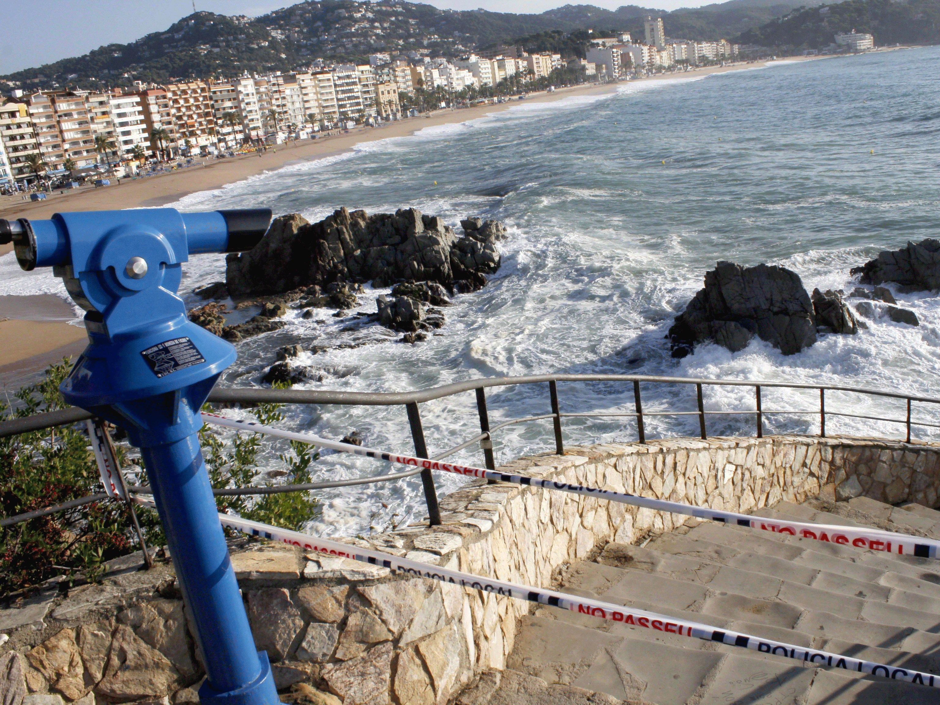 The beach of Lloret de Mar where the bodies were found today