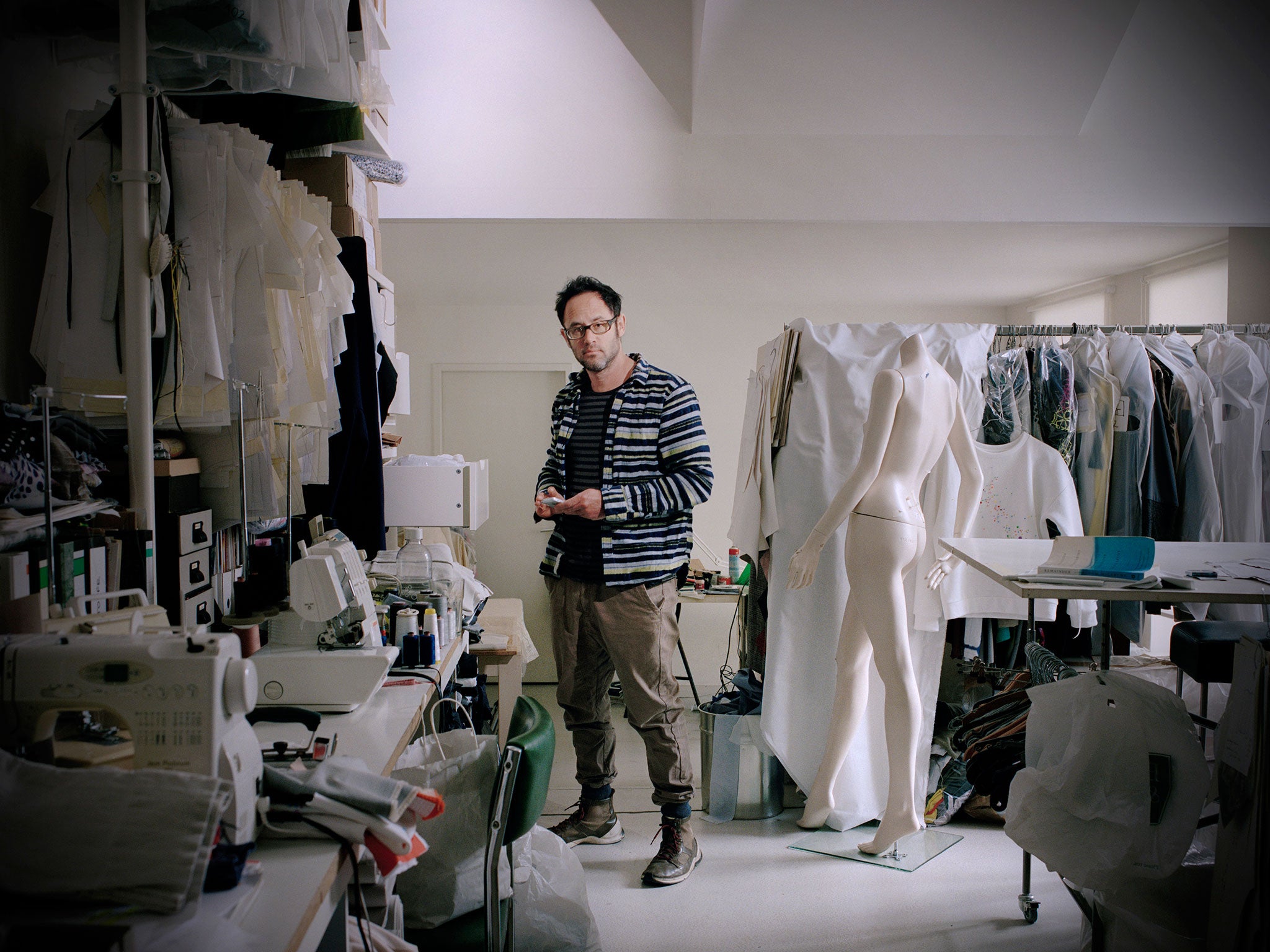 Workmanlike space: film-maker Omer Fast in his Berlin studio