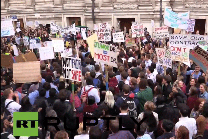 Junior Doctors protest in Downing Street