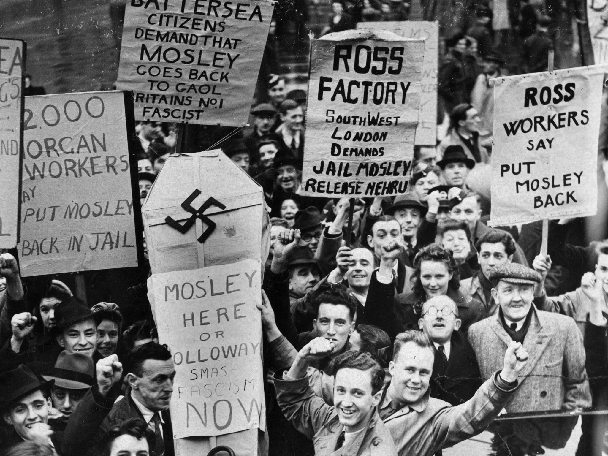 Protests against the release from internment of Oswald Mosley in 1943