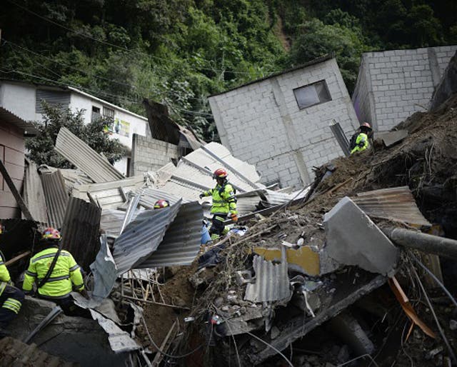 The hillside collapsed on top of the small suburb late on Thursday evening