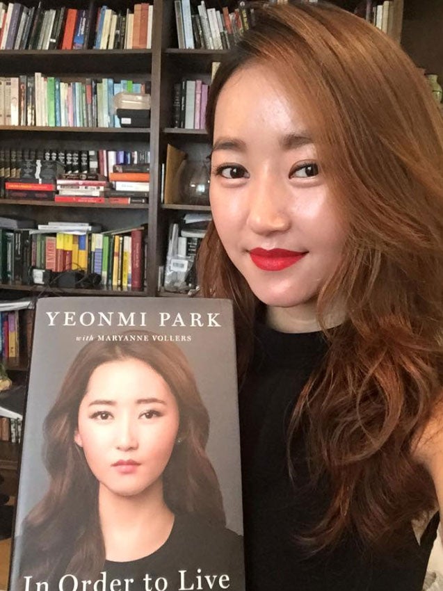 Yeonmi Park with her new book In Order to Live detailing her experiences Yeonmi Park/ Facebook