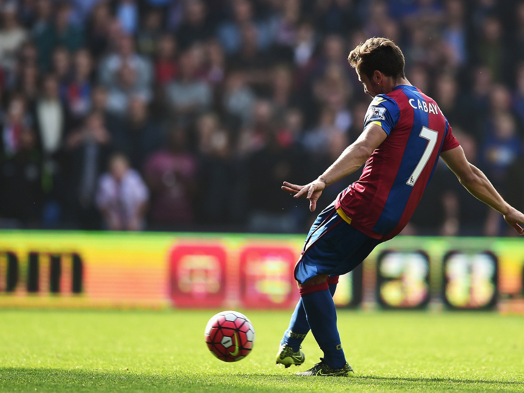 Yohan Cabaye converts a penalty to double Crystal Palace's lead