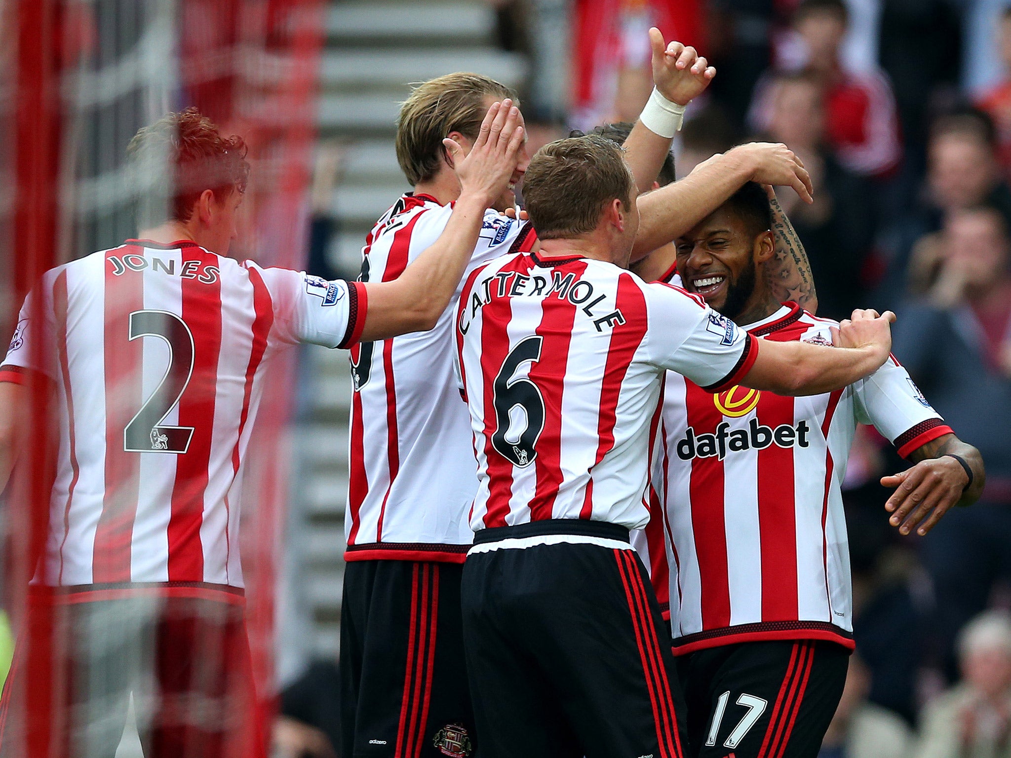 Jeremain Lens celebrates doubling his side's lead