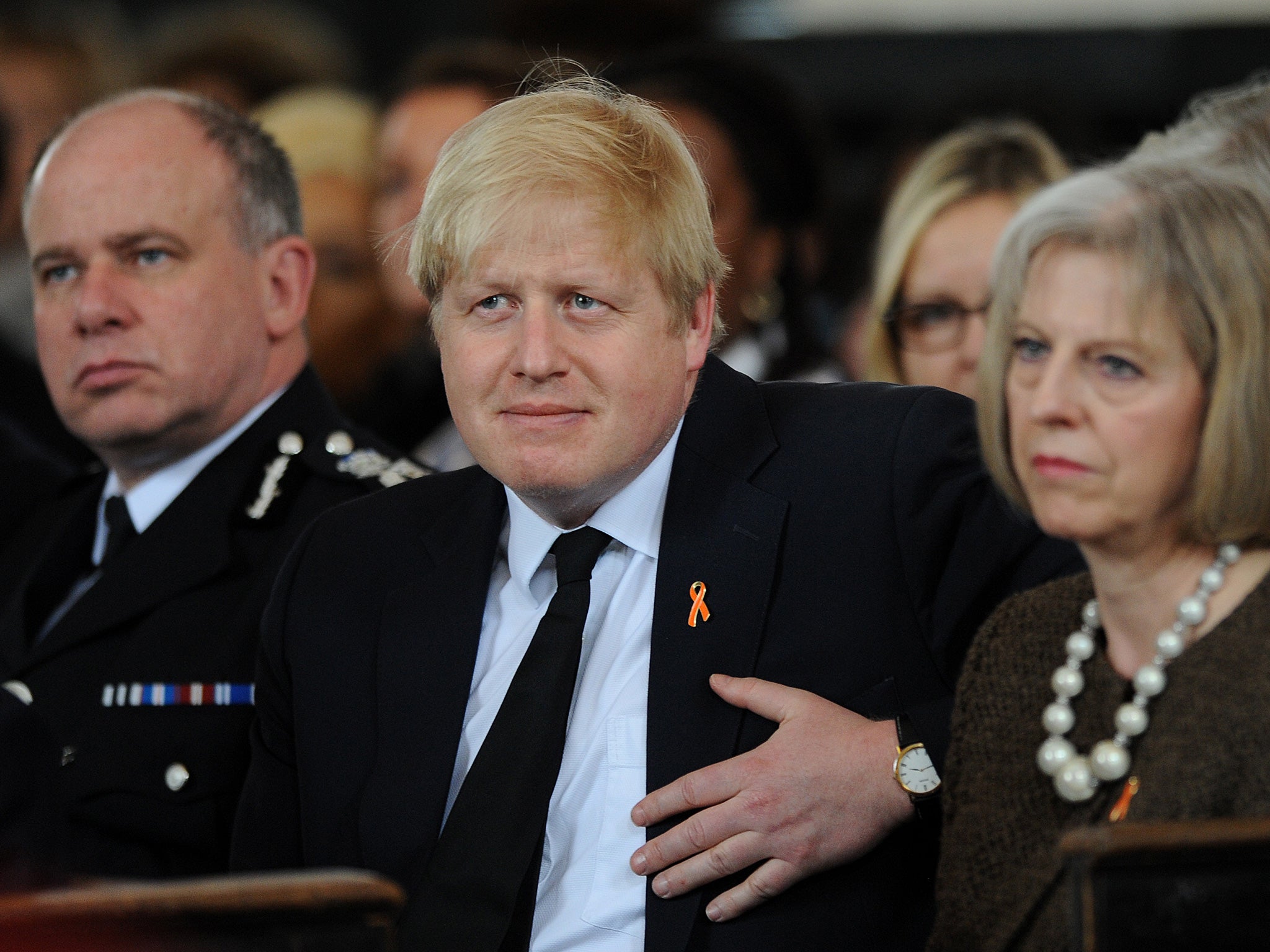 London Mayor Boris Johnson and Home Secretary Theresa May