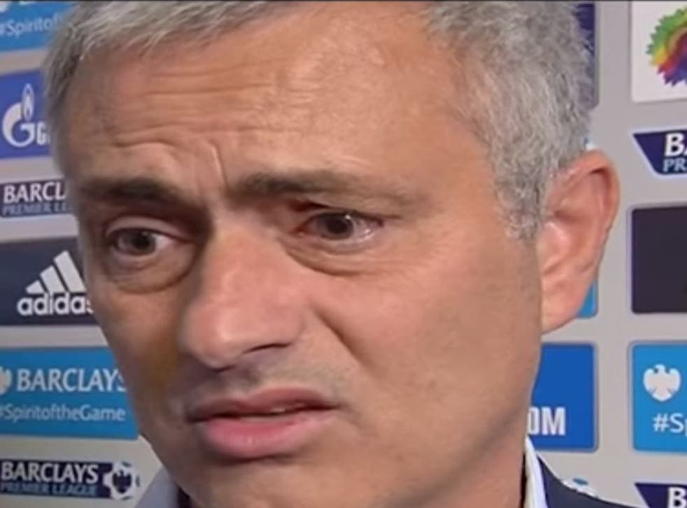 Jose Mourinho during his post-match interview