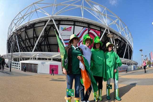 reland fans arrive at the Olympic Stadium