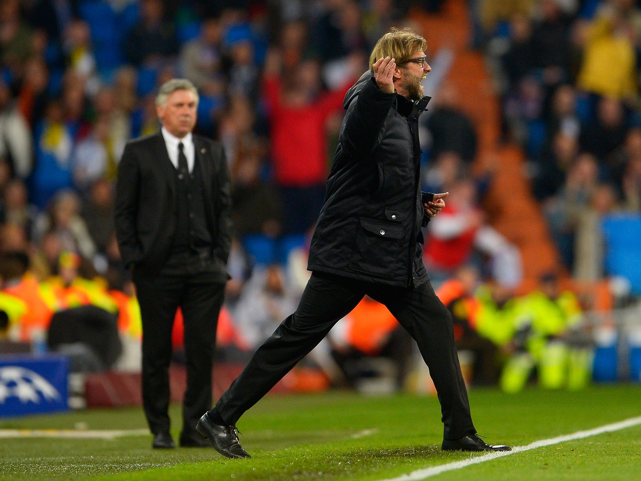 Klopp and Ancelotti are like chalk and cheese on the touchline