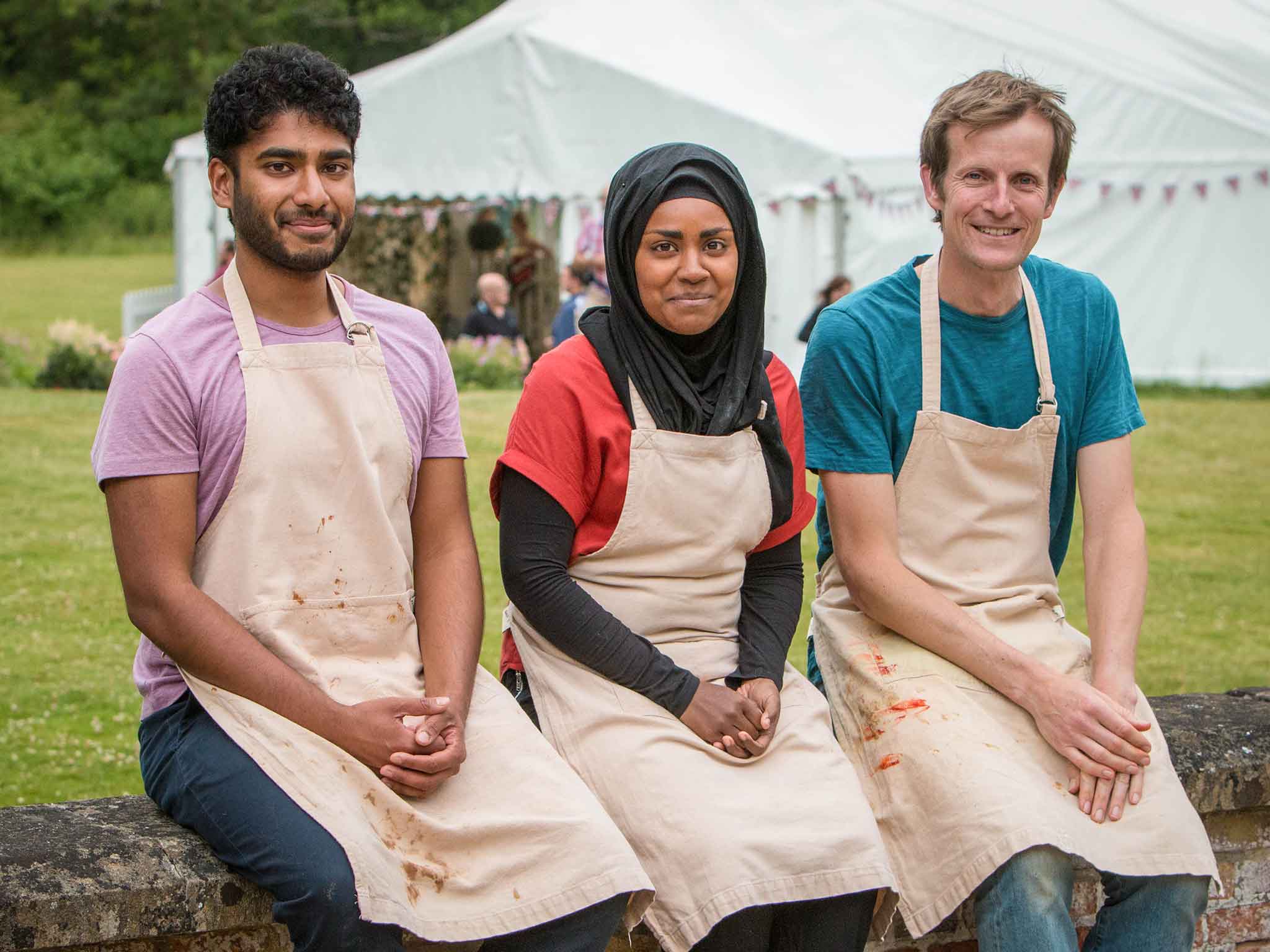 Nadiya Jamir Hussain (centre) has earned the Prime Minister's backing in the Bake Off final