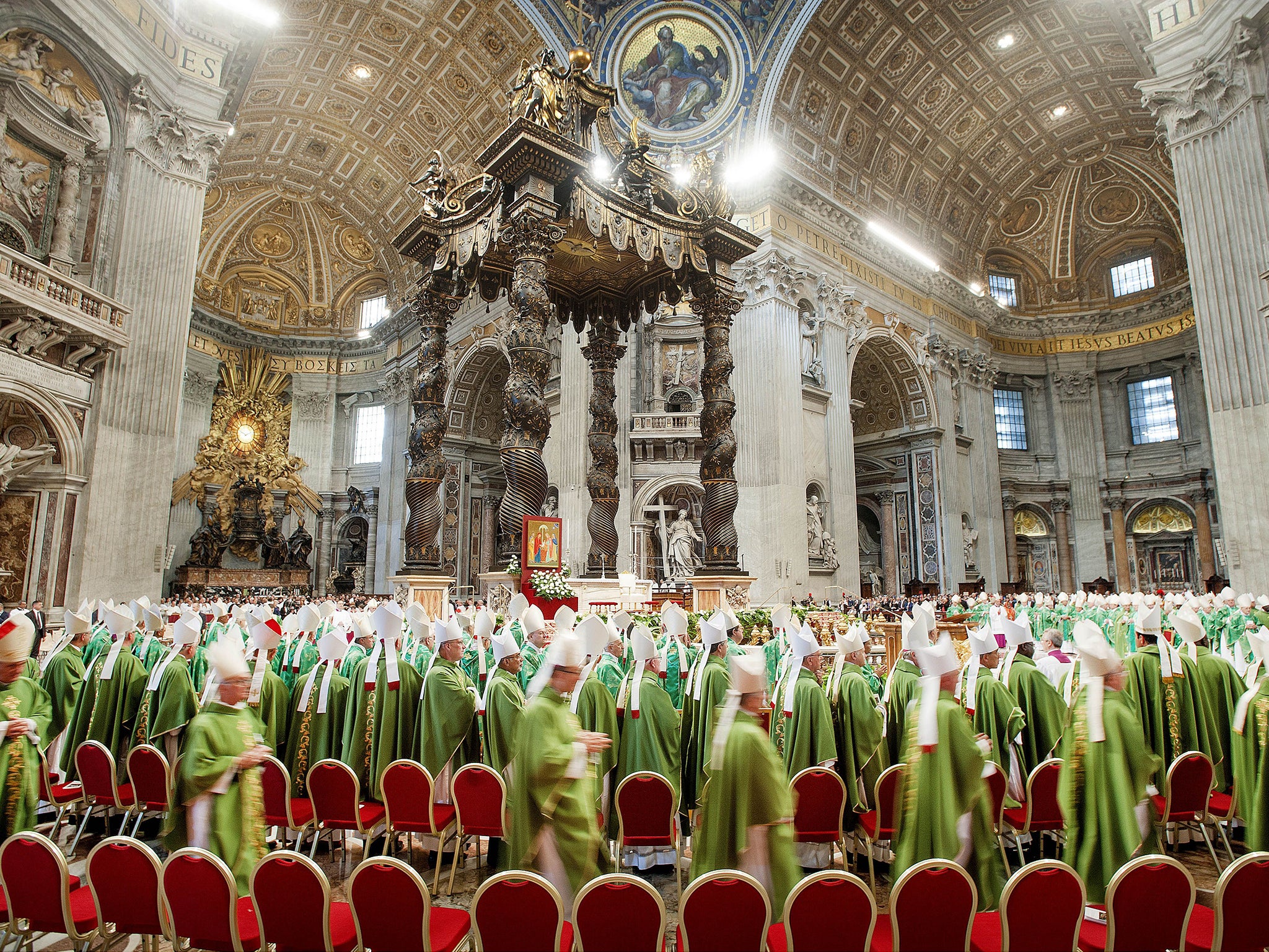 Opening mass for the Synod of the Bishops at St. Peter Basilica on 4th October. It has emerged that The Vatican has been sending gay priests to a monastery to be “cured” alongside paedophiles and drug addicts
