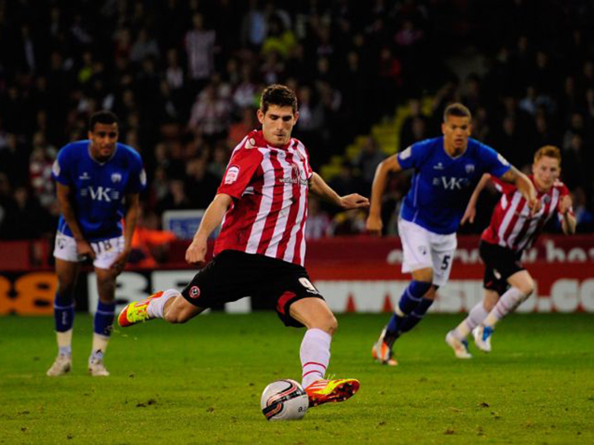 Ched Evans in action for Sheffield United before his conviction for rape