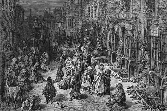 The London of the 1870s, as seen in this engraving by Gustave Doré, was where Hill did her greatest work