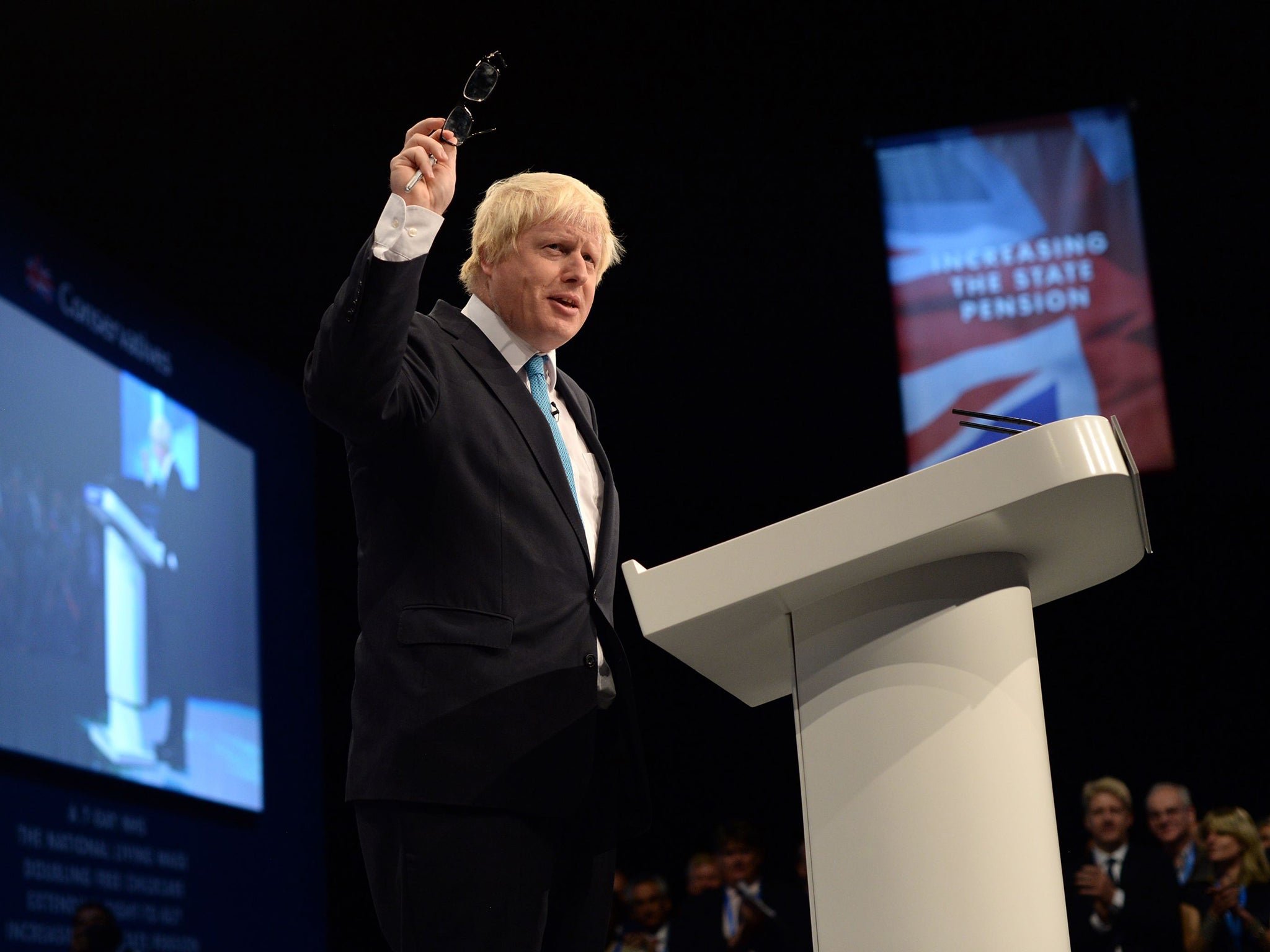 Boris Johnson's speech was greeted by applause, cheers and a standing ovation