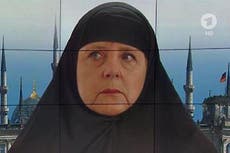Angela Merkel in Muslim headress picture angers German viewers