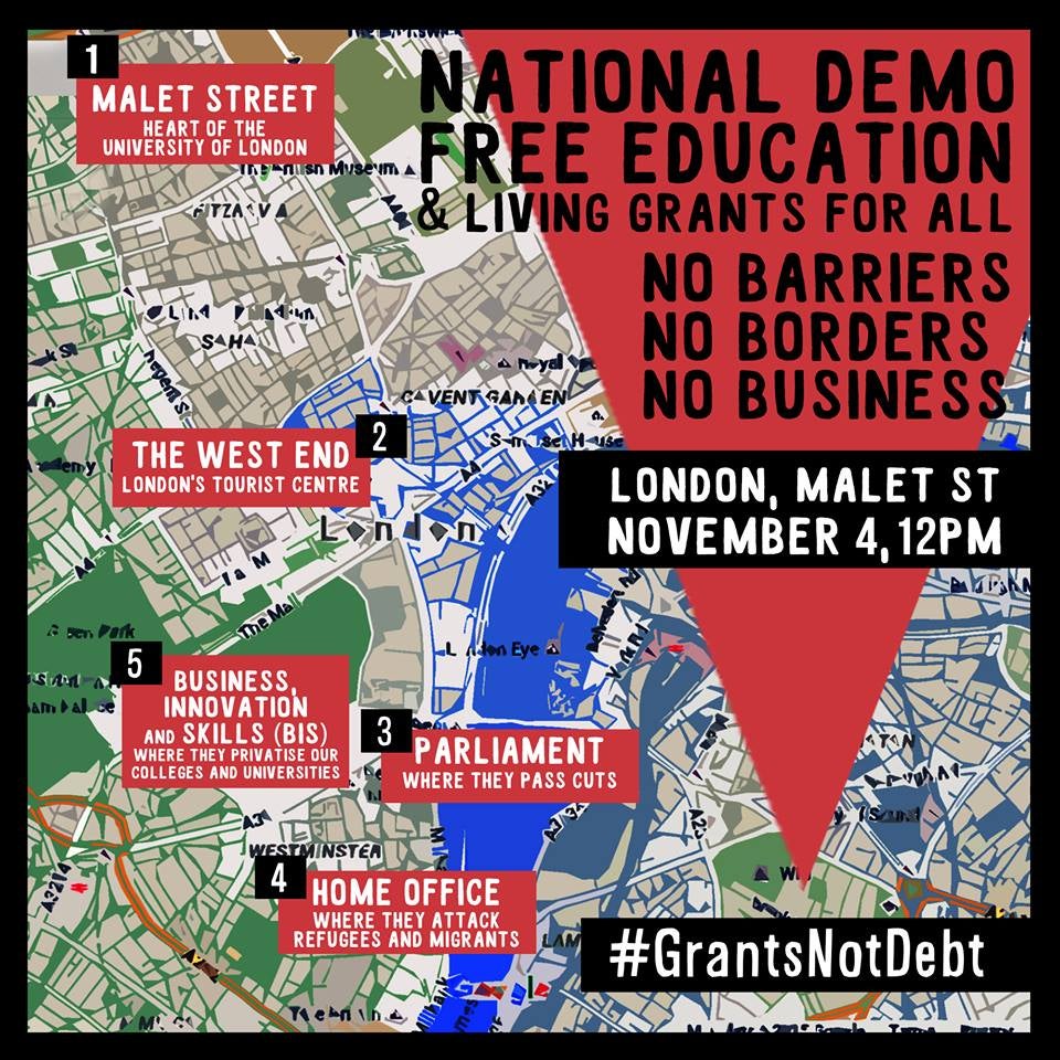 The NCAFC has confirmed the route the march will take through London tomorrow