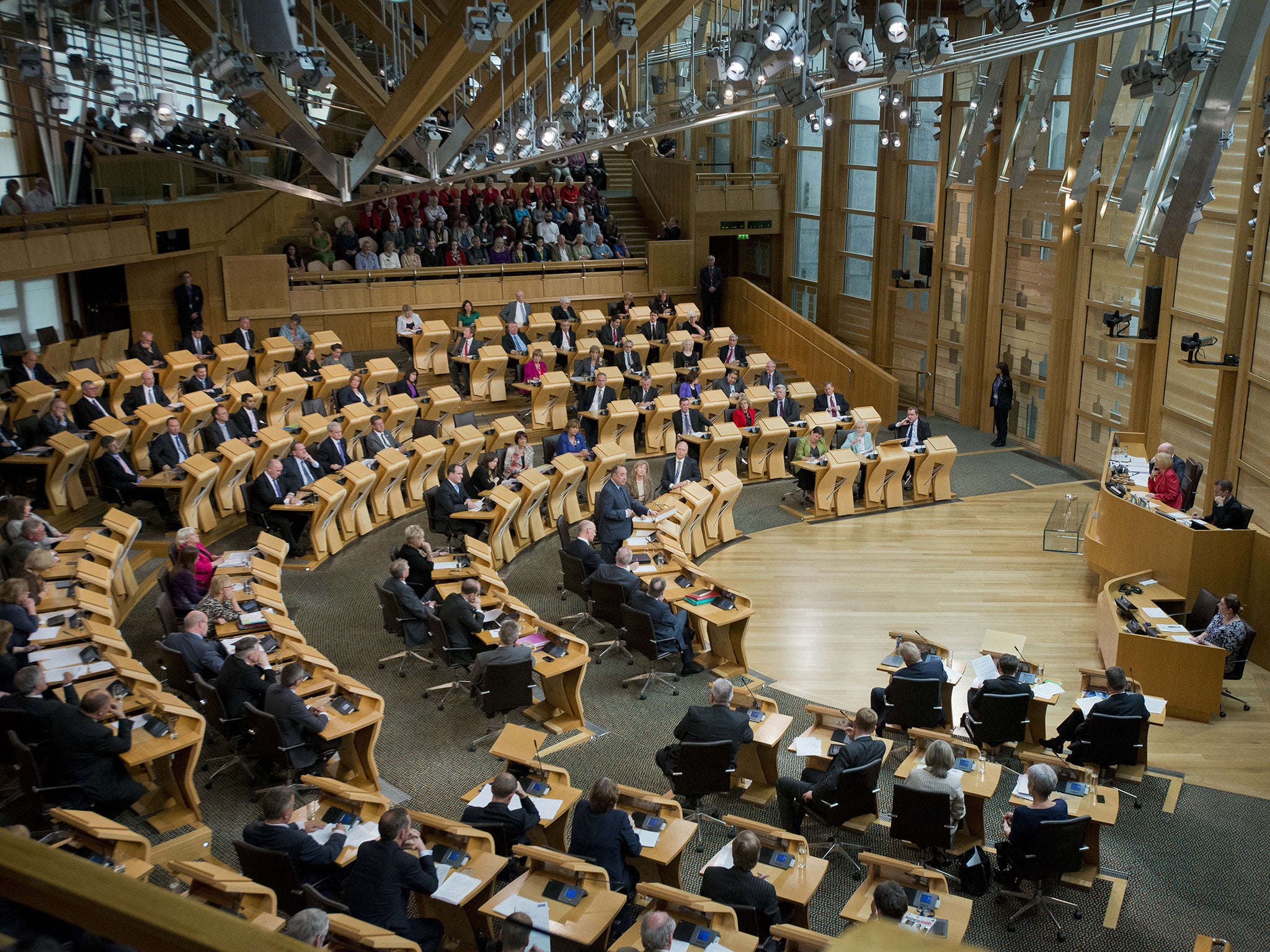 Scottish MPs inside the Scottish Parliament Building