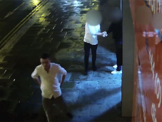 Police want to speak to the white-shirted man in connection with a rape in Bolton