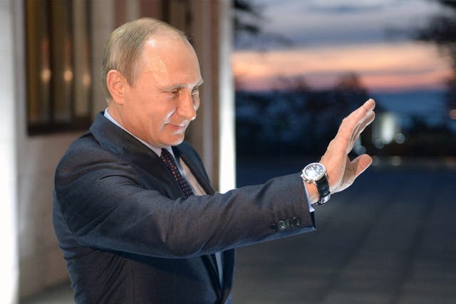 Vladimir Putin at the presidential residence in the Black Sea resort of Sochi, on Tuesday