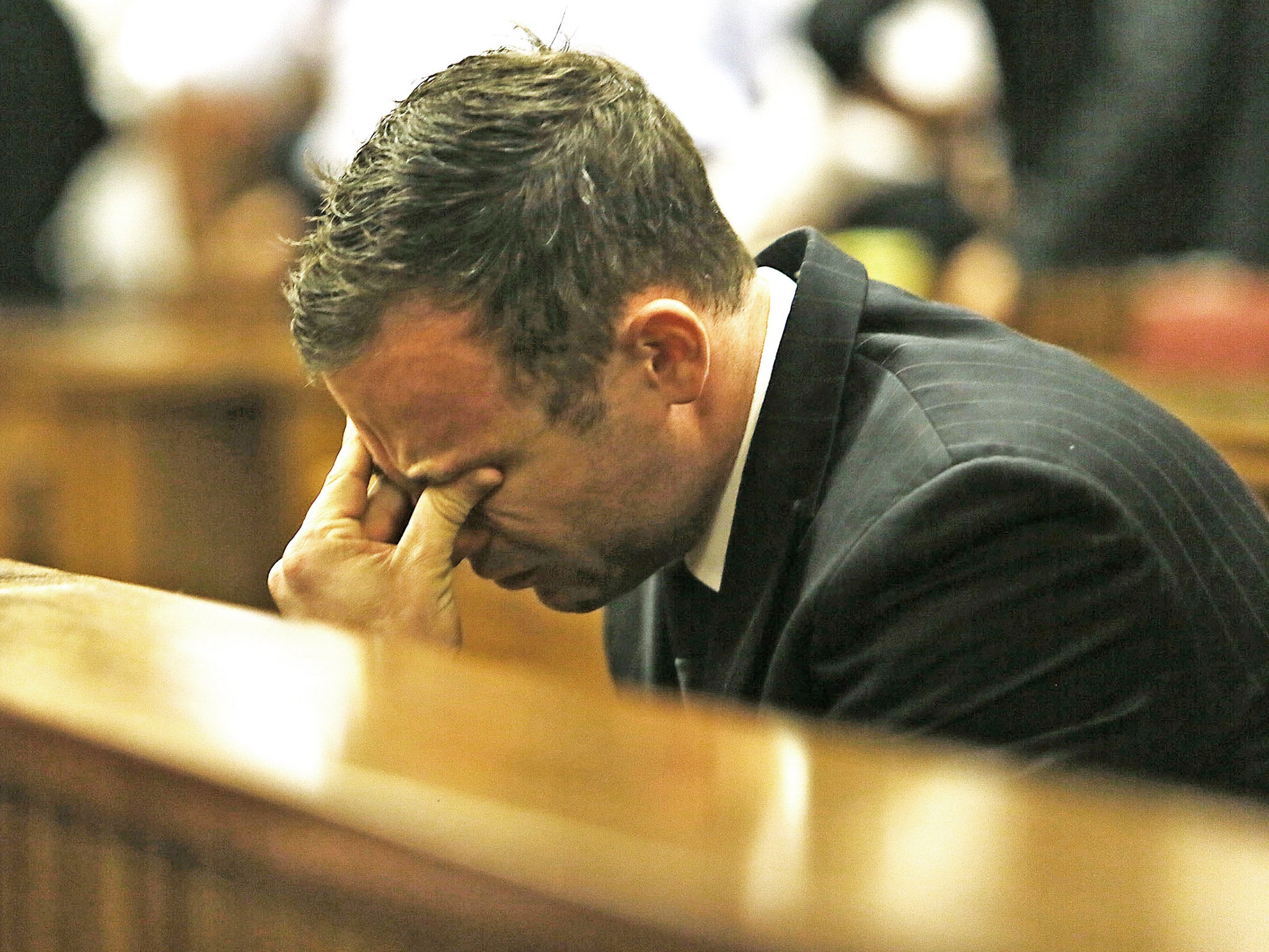 An emotional Oscar Pistorius during his trial last year