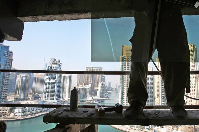 Faulty towers: Dubai is home to big business, luxury tourism and wealth but as in the rest of the UAE, its citizens are prevented from speaking out and risk jail if they do