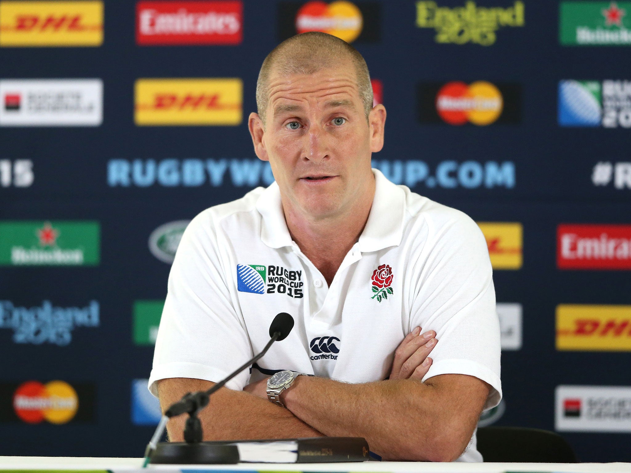 England head coach Stuart Lancaster addresses the media on Tuesday