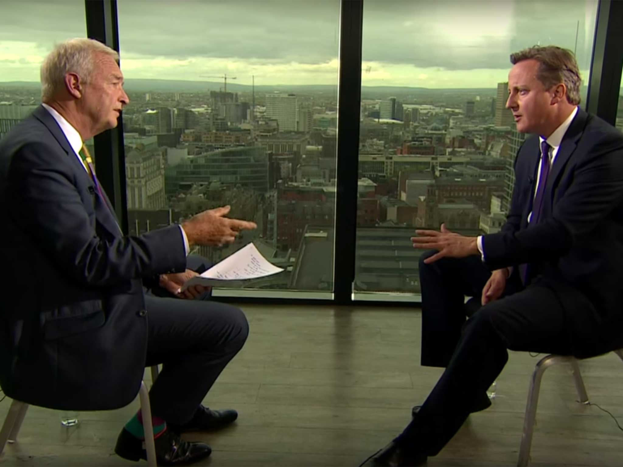 Cameron repeatedly failed to answer the question during the interview