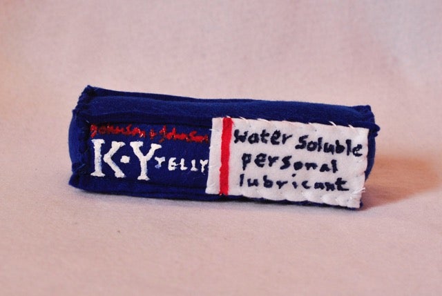 &#13;
Lucy Sparrow's crafty KY jelly made from felt&#13;