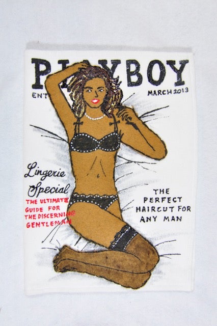 &#13;
Lucy Sparrow's playboy magazine made from felt&#13;