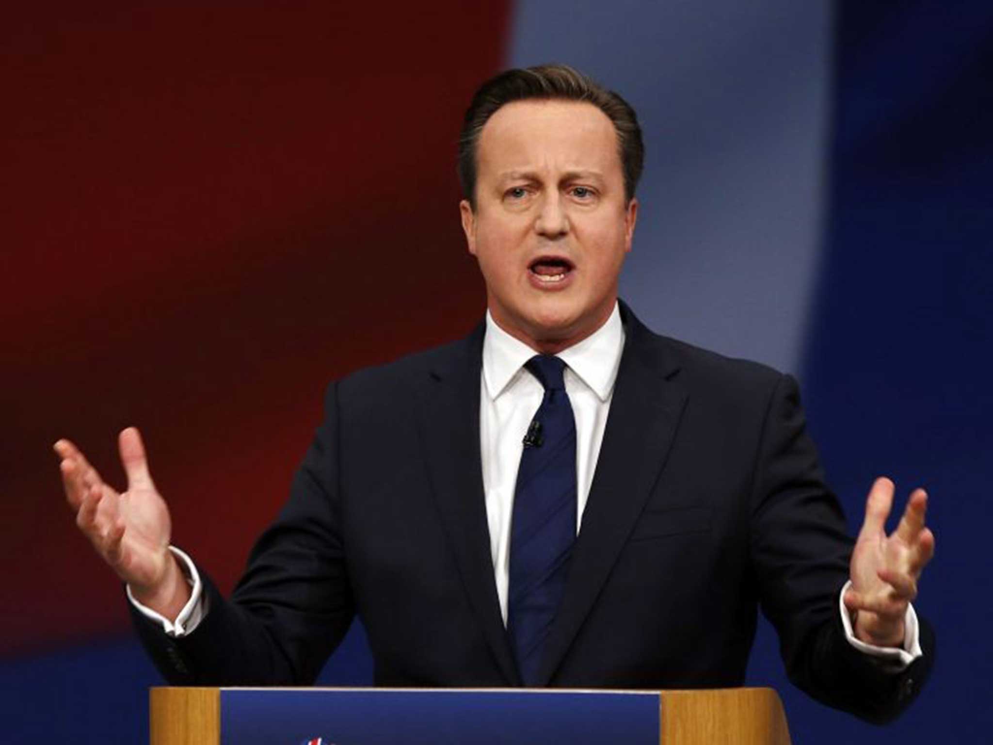 Cameron used part of his speech to launch a blistering attack on the Labour leader