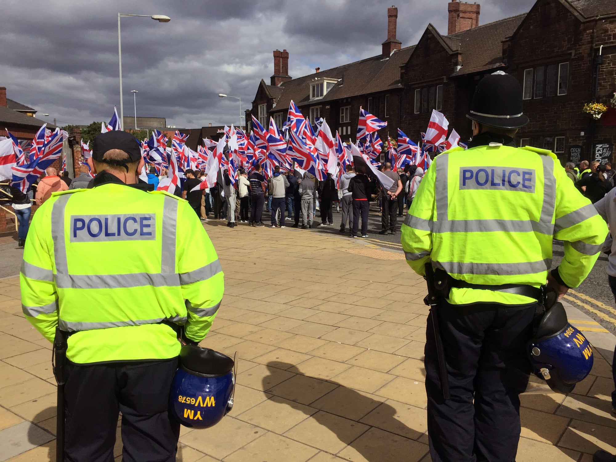 Far right group Britain First protest against the Islamification of the UK