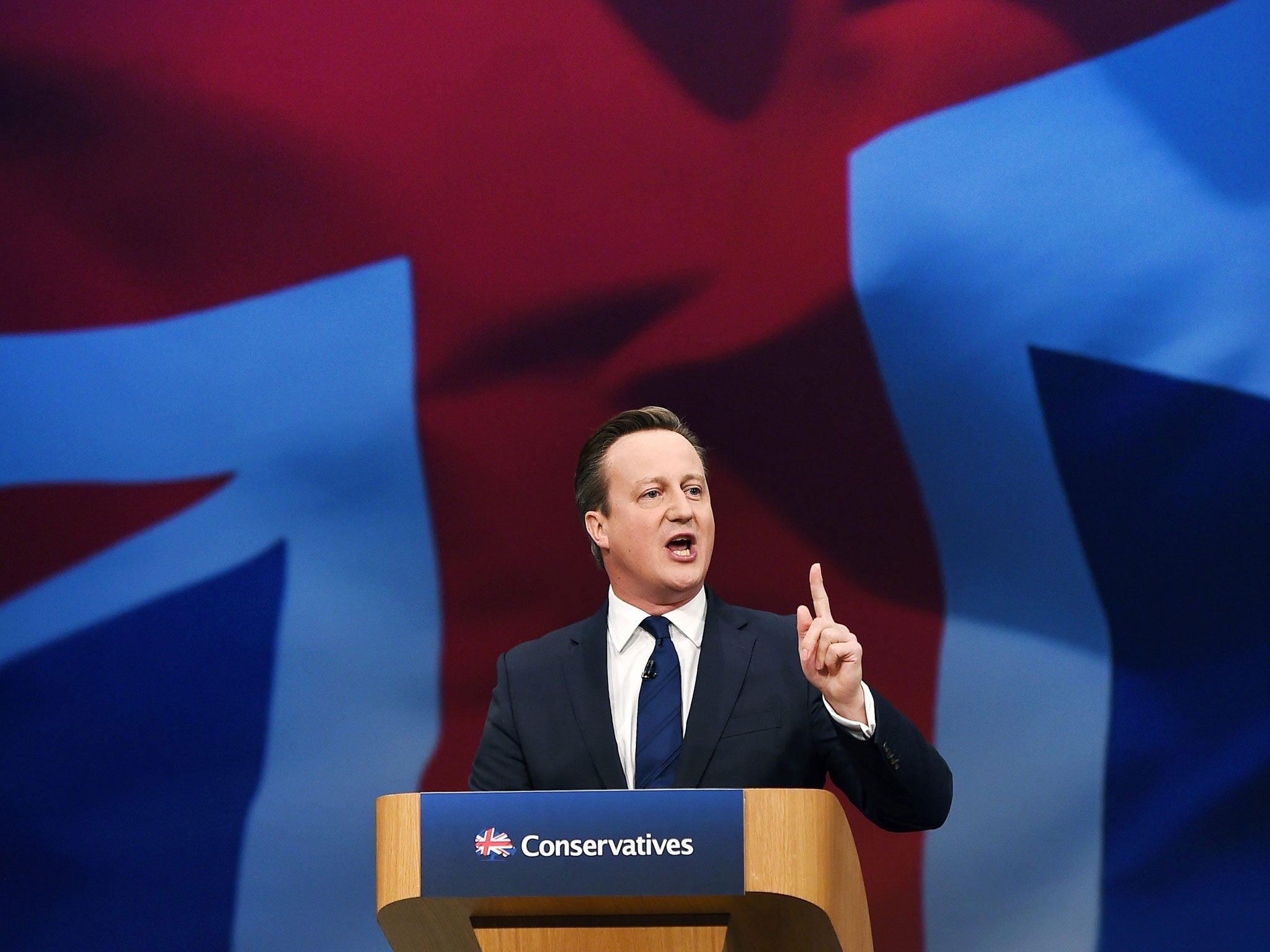 David Cameron delivers his keynote speech at the Conservative Party conference