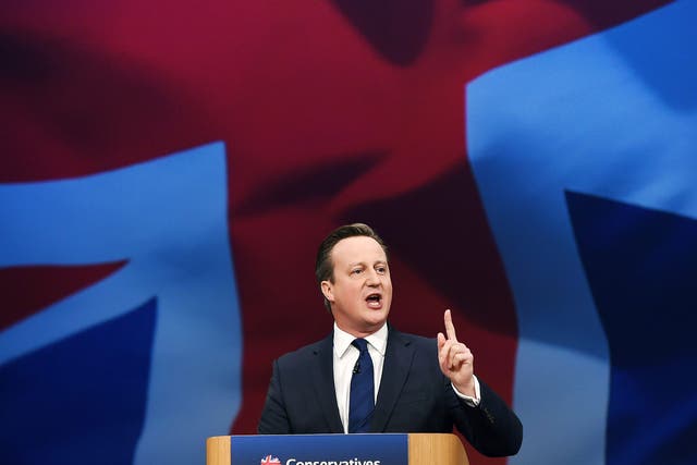 David Cameron delivers his keynote speech at the Conservative Party conference