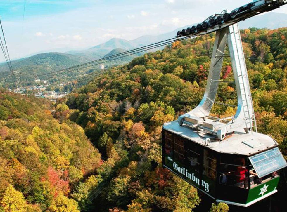 The view from a cable car in Great Smoky Mountains National Park, Tennessee