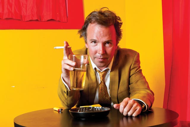 Doug Stanhope plays the part of an aimless, drink-guzzling barfly sage well