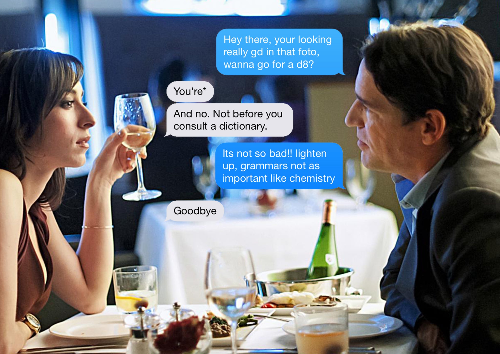 The lead-up to a first date should be fun. It's a test of conversation skills - which is very different from grammar