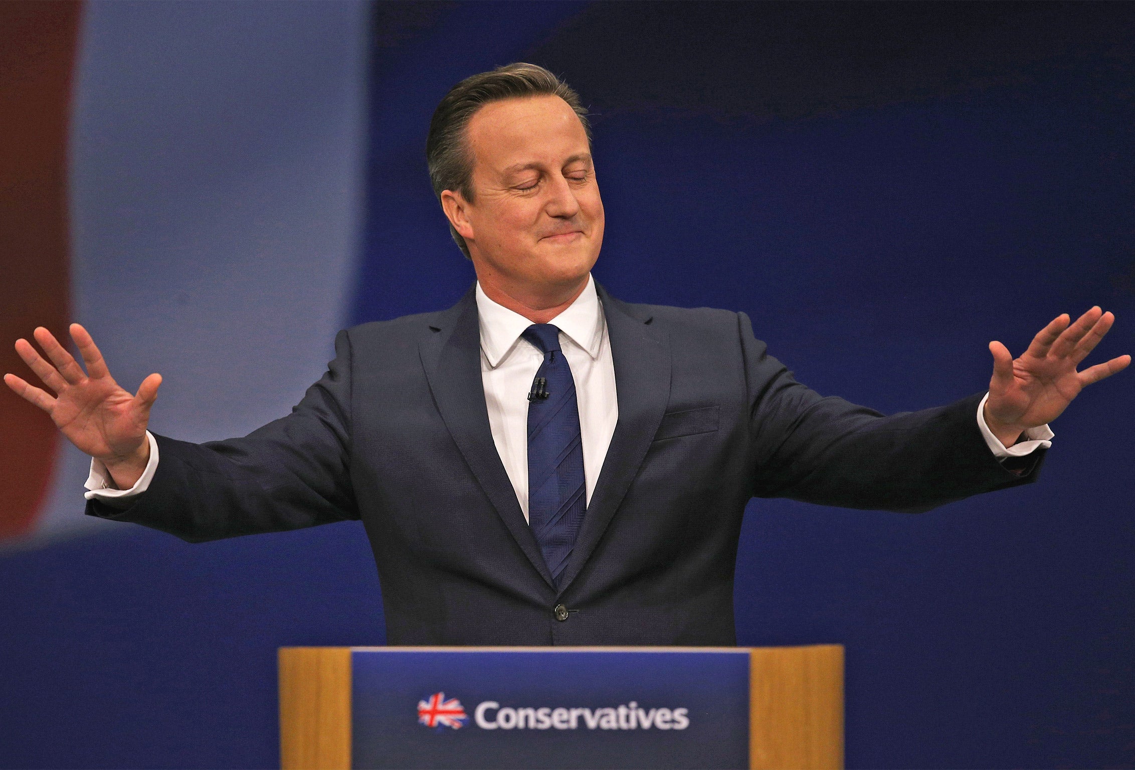 David Cameron appeals for calm during his conference speech on Wednesday
