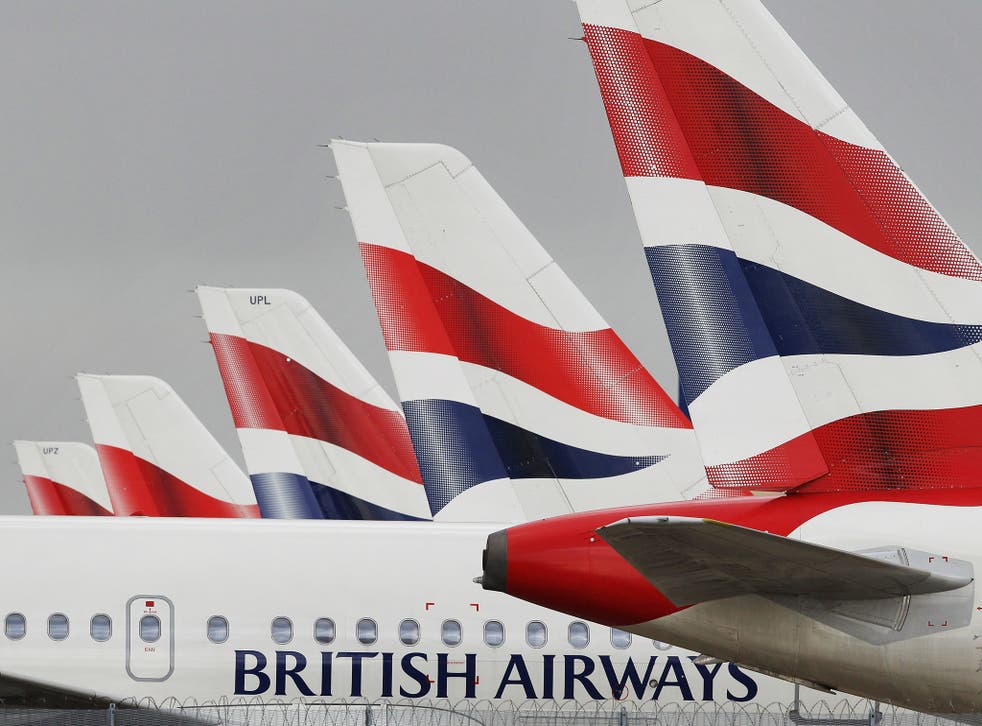 British Airways planes parked at Heathrow