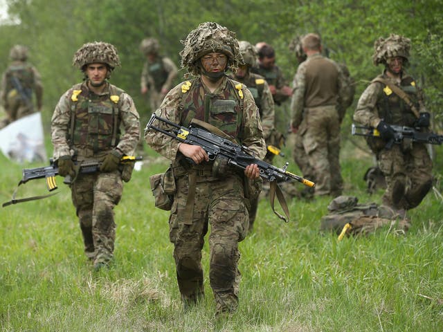 British troops have been carrying out military exercises with Nato in the Baltic states