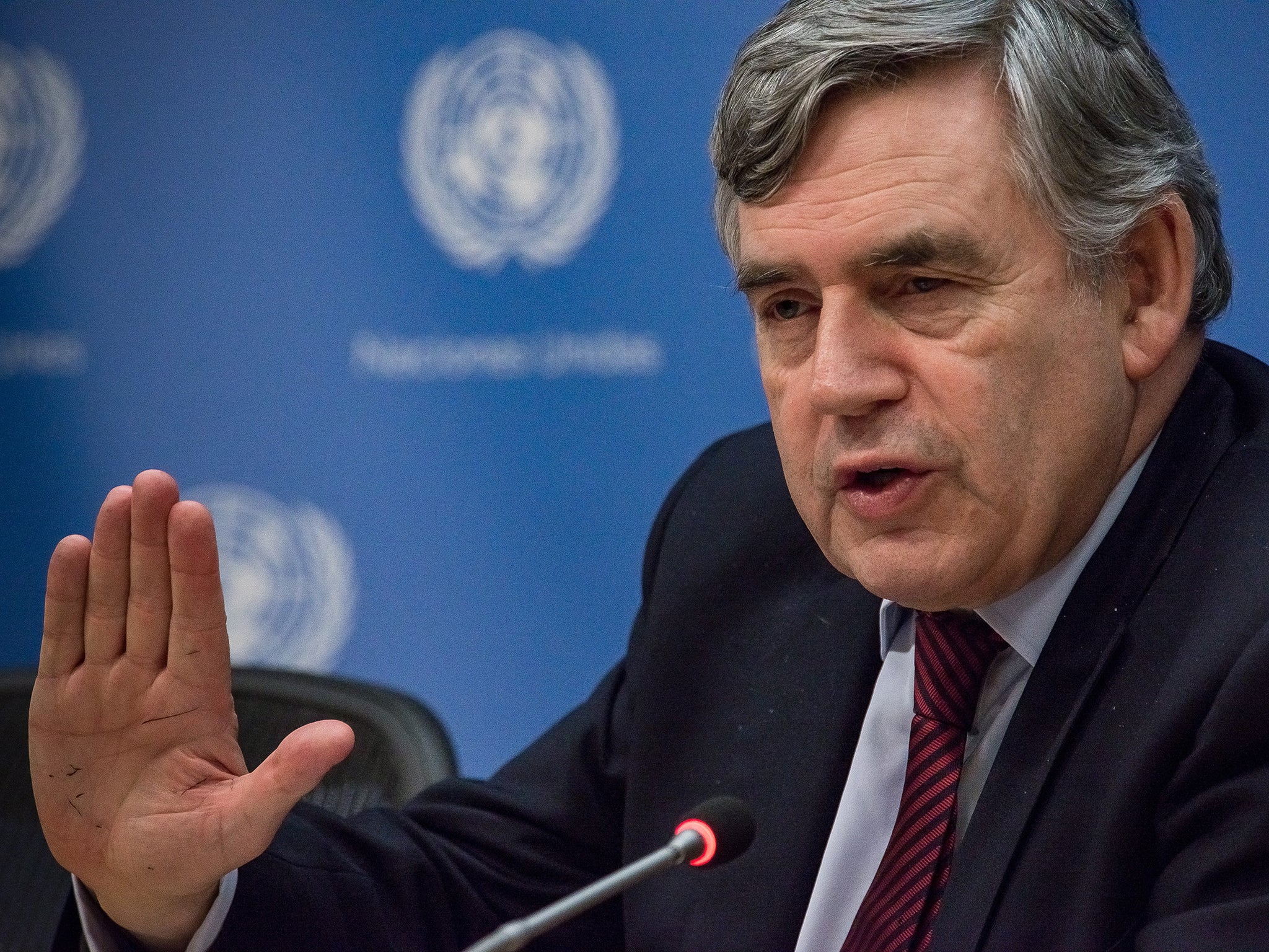 Gordon Brown, in his capacity as Special Envoy for Global Education, addressing a press conference at the UN headquarters last week